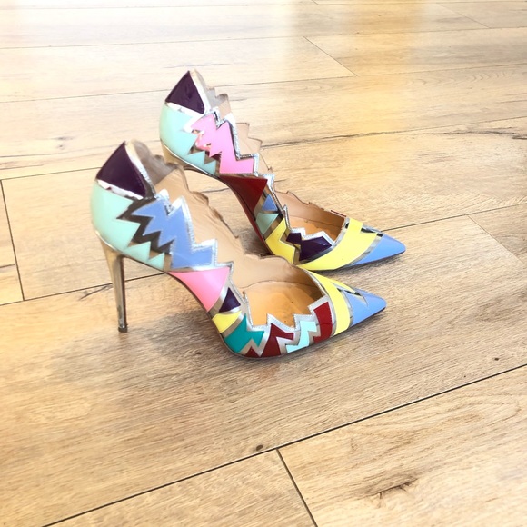 Christian Louboutin Explotek 100 Patent Lavander Multi Heel Pump - Picture 5 of 9